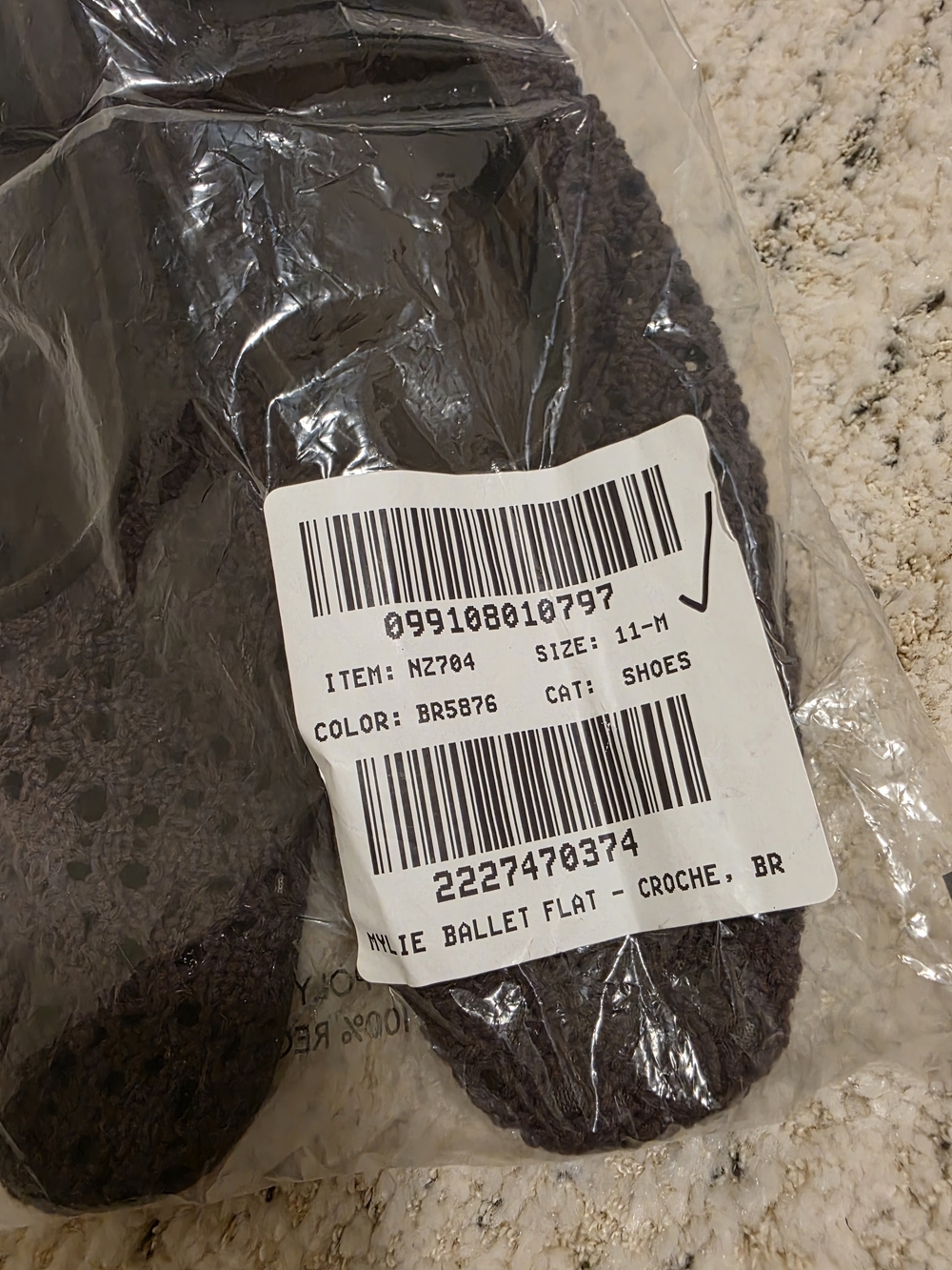 Madewell Mylie Crochet Ballet Flats Brown Size 11 - Picture 7 of 7